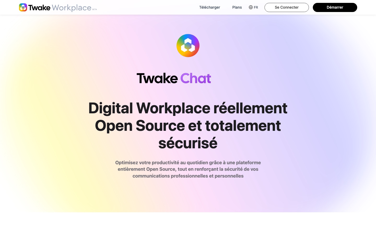 Page d'accueil de Twake Workplace
