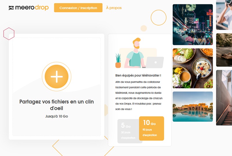 Meerodrop — interface de transfert de fichiers