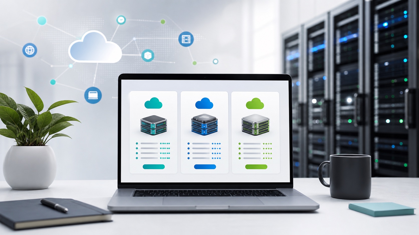 Comparatif de serveurs VPS cloud sur un ordinateur portable