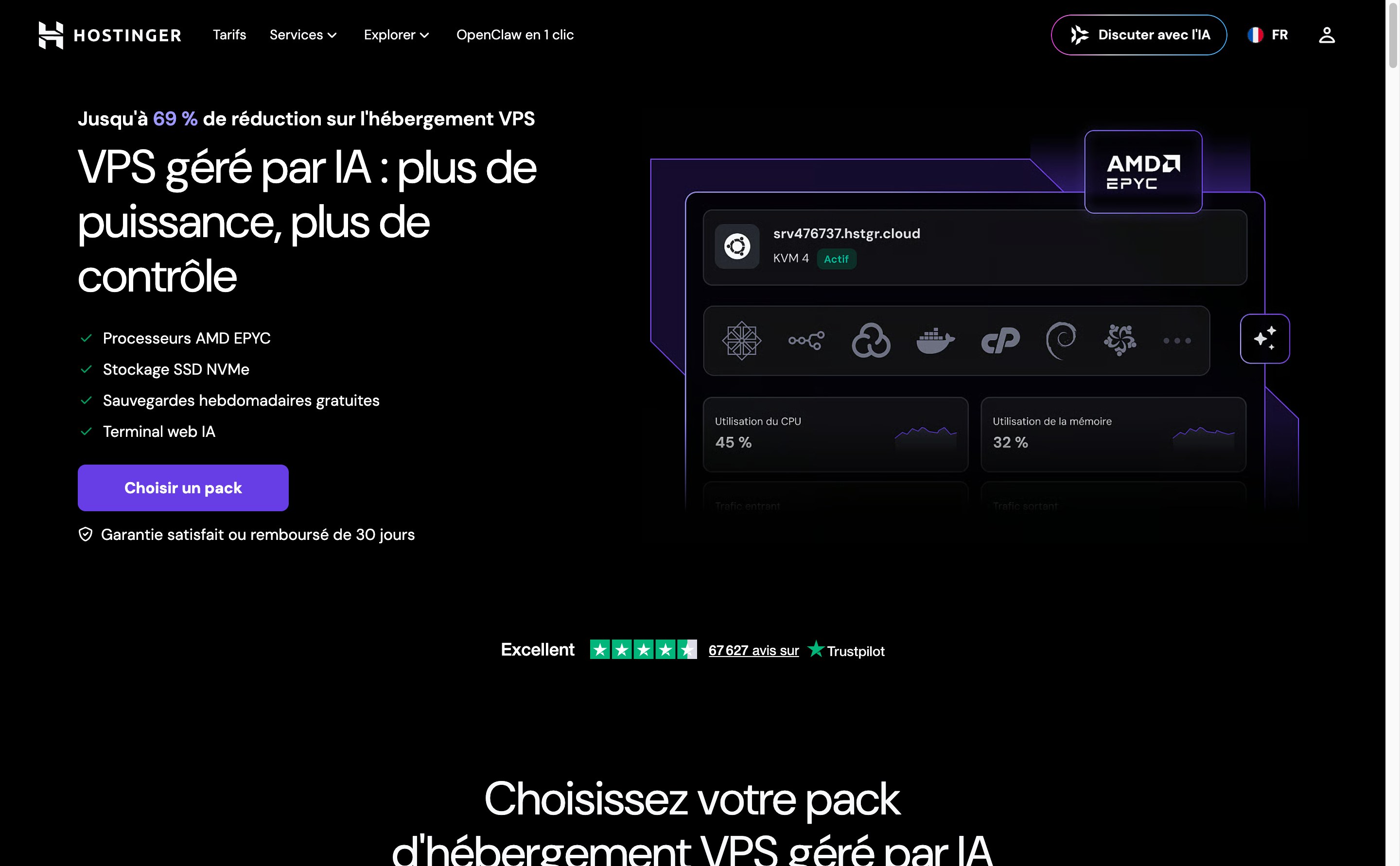 Page VPS Hostinger