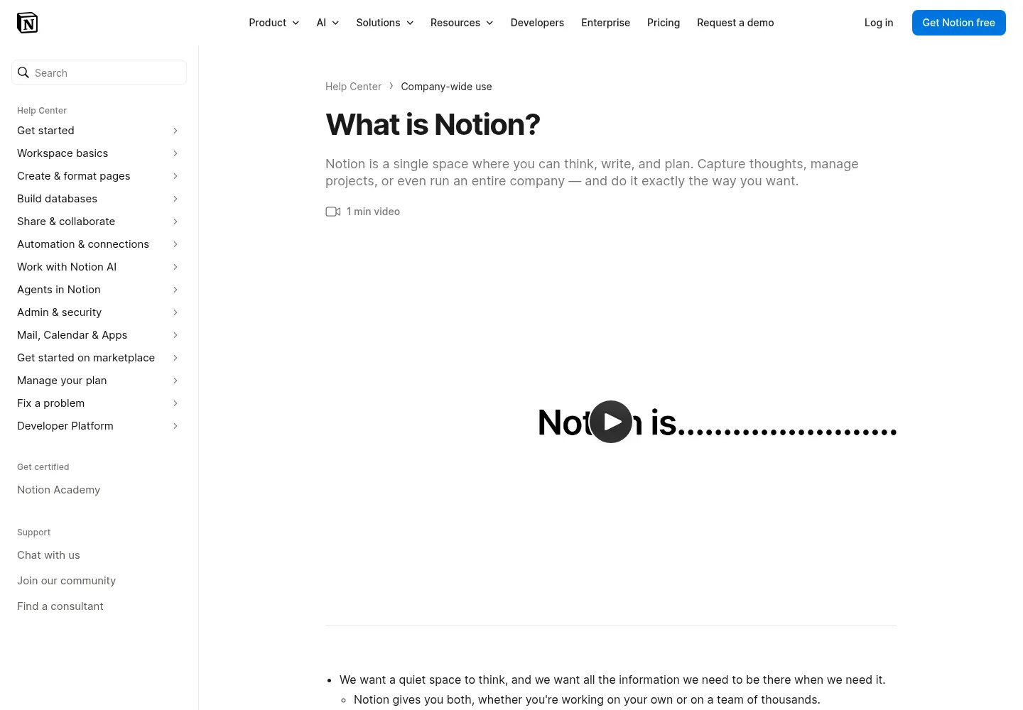Capture officielle du guide Notion, août 2026