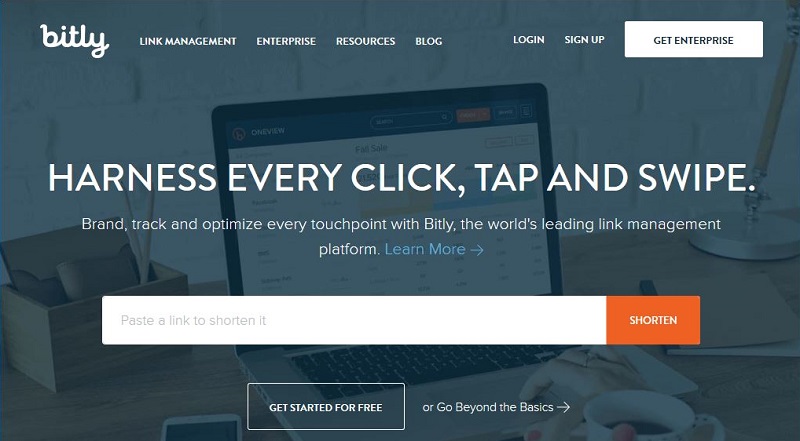 Accueil Bitly - meilleur raccourcisseur de liens