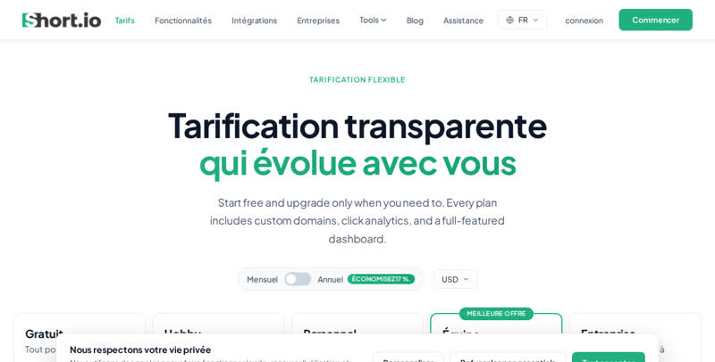 Interface Short.io