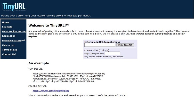 Accueil TinyURL